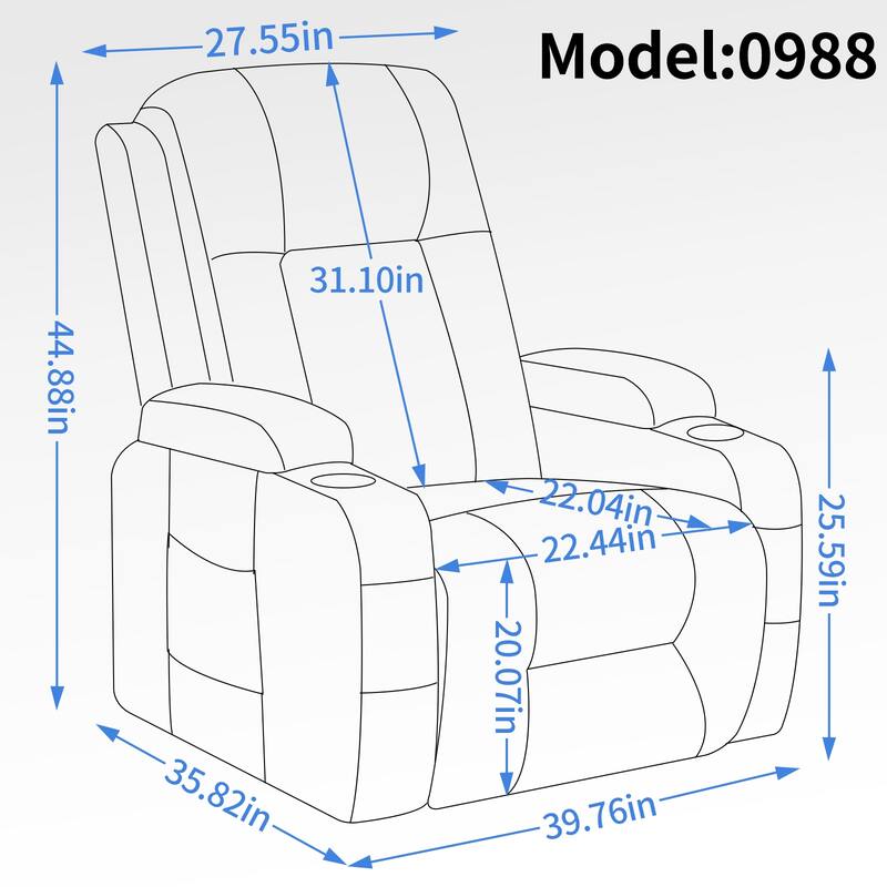 Infinite Position Power Lift Recliner Chair for Elderly, with 8-Point Vibration Massage and Lumbar Heating, USB Charging Port