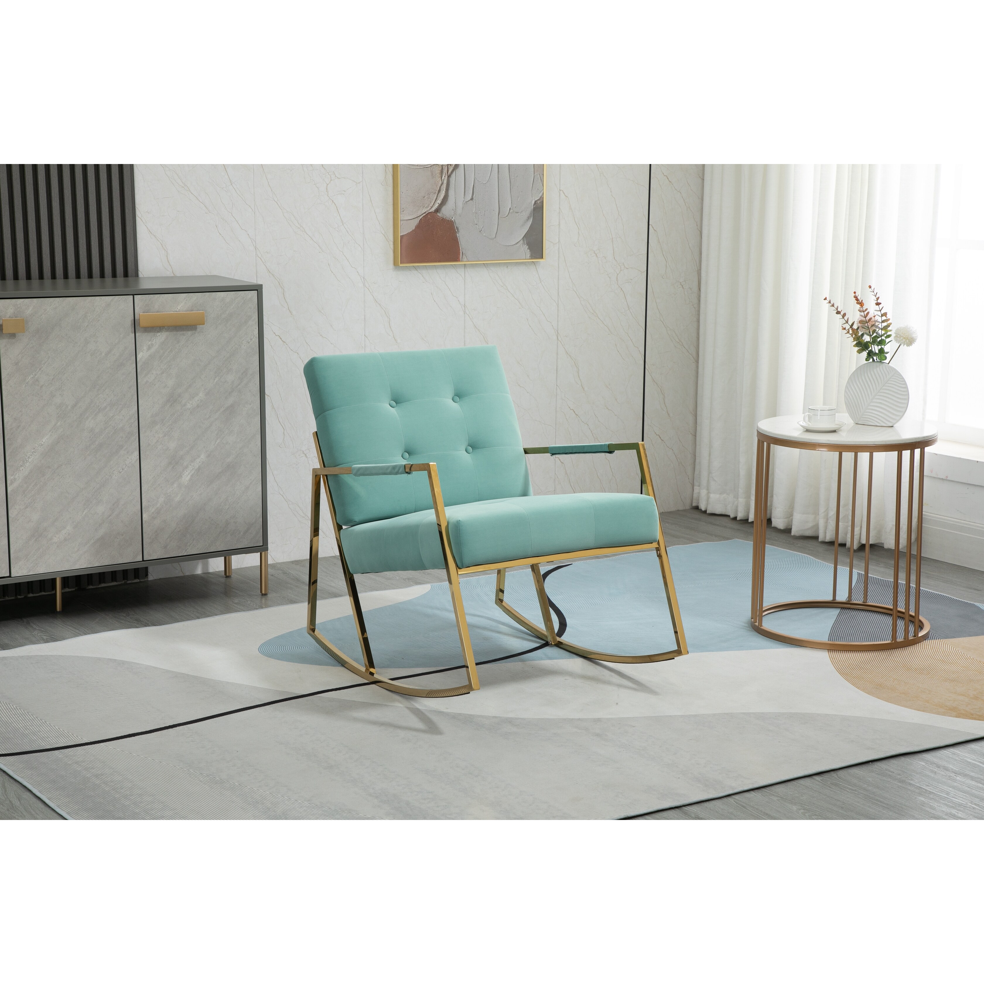 Mint green outlet rocking chair