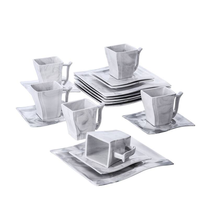 MALACASA Flora 18-Piece Dessert Set (Service for 6)