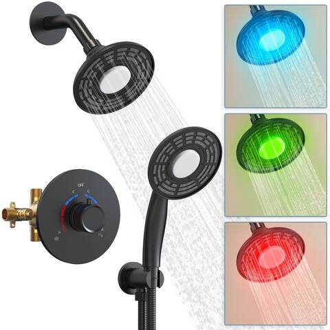 Rain Pressure Balance Shower System 3 Colors Shower Head with Rough-in Valve