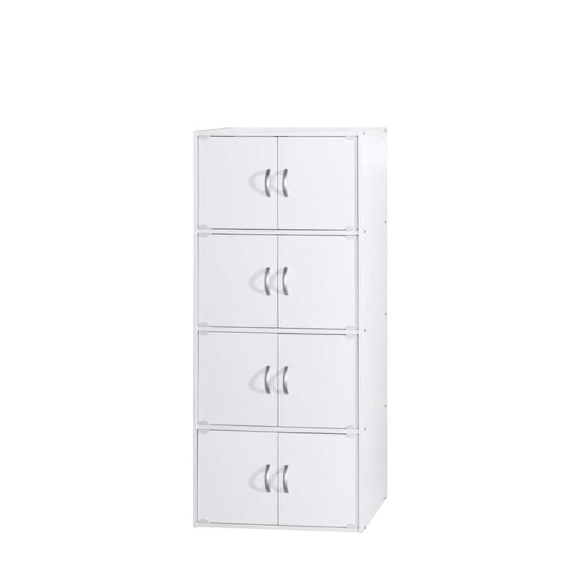 54" White Multi-Purpose Bookcase Cabinet with Doors