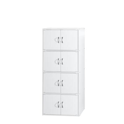 54" White Multi-Purpose Bookcase Cabinet with Doors
