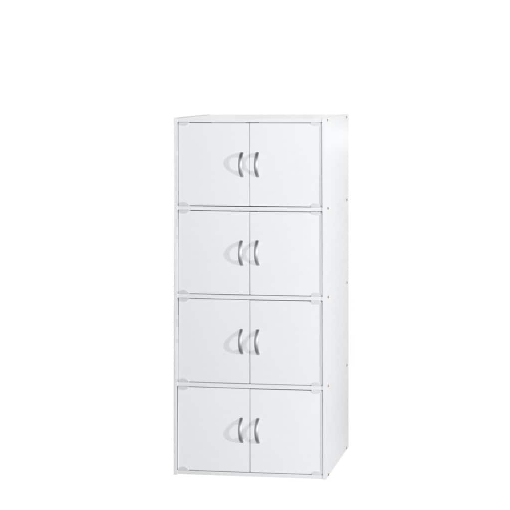 54" White Multi-Purpose Bookcase Cabinet with Doors