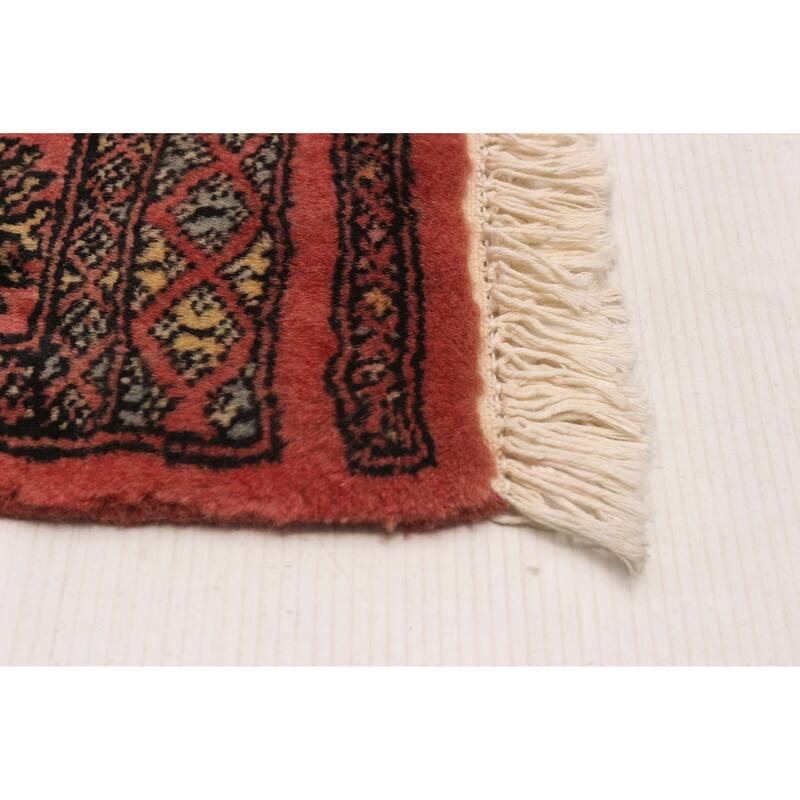 ECARPETGALLERY Hand-knotted Peshawar Bokhara Coral Wool Rug - 2'8 x 7'10