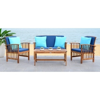 Shop Safavieh Outdoor Living Cushioned Brown Acacia Wood 4 ... Shop Safavieh Outdoor Living Cushioned Brown Acacia Wood 4 ... on Safavieh Outdoor Living Montez 4 Piece Set id=42482