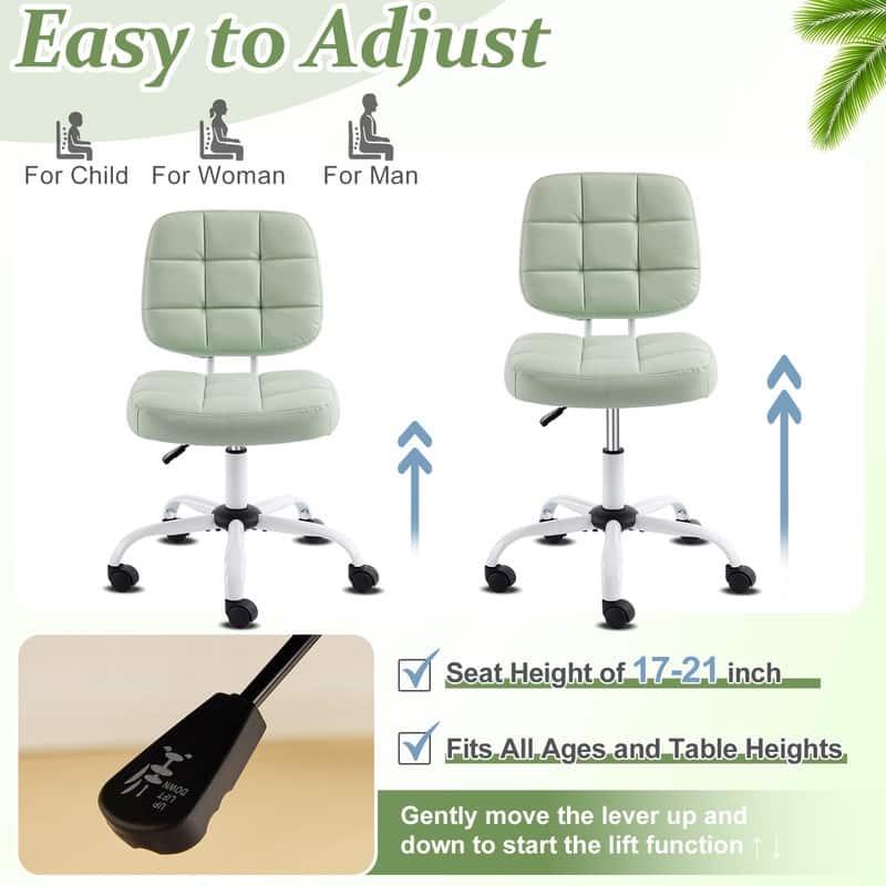 22.1 Inch Upholstered PU Lattice Swivel Office Chair