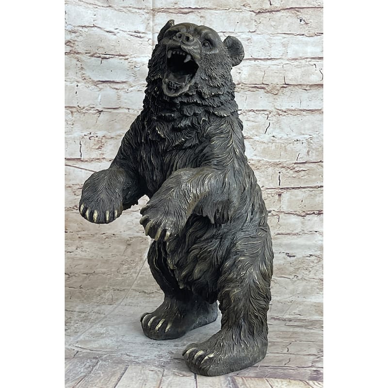 Standing Bear Bronze Metal Statue Sculpture Decor Collectible Figure 17 Inches X 9 Inches