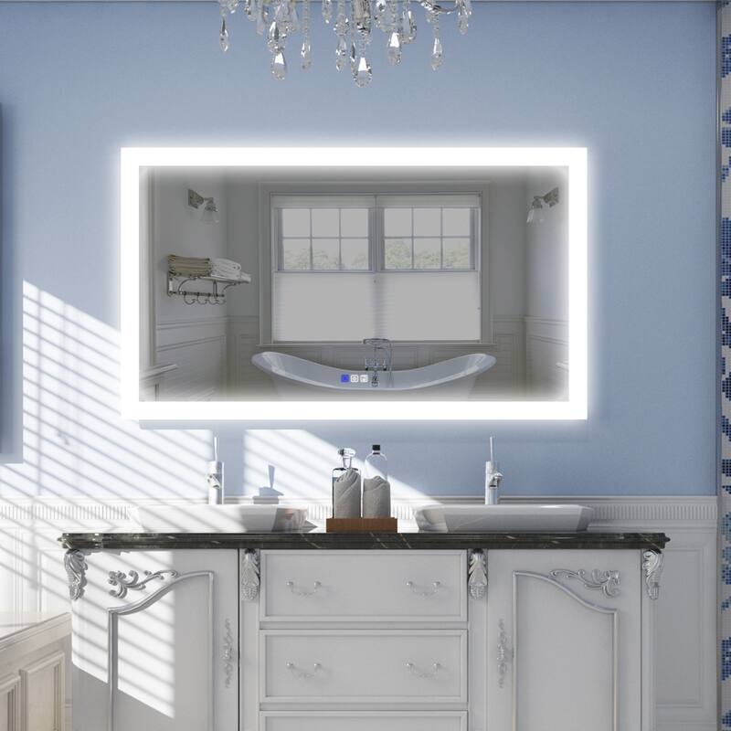 Bathroom Wall Mounted Frameless LED Mirror Super Bright Light With Anti-Fog (Horizontal/Vertical)