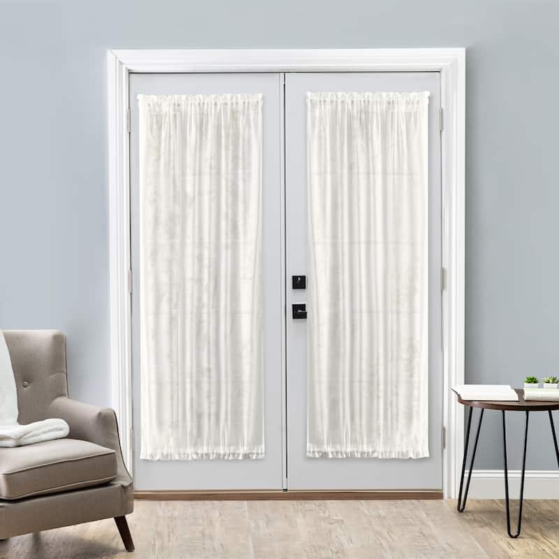 Sea Glass Door Curtain Panel with Tie-backs - 40"W x 40"L - Natural