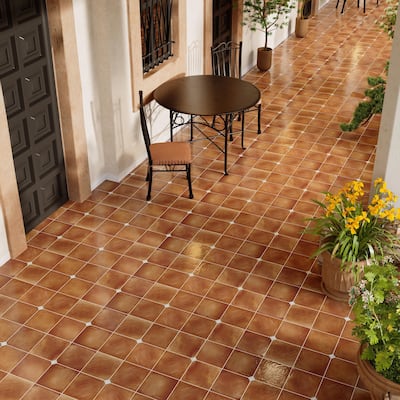 Merola Tile Sentier des Ocres Coin Green 7-7/8" x 7-7/8" Porcelain Floor and Wall Tile