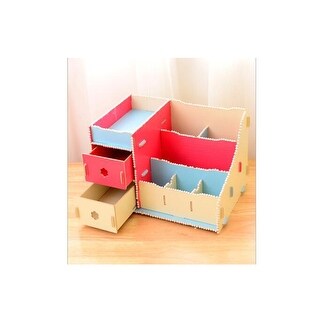 Shop Diy Multi Colour Wood Cosmetic Storage Box Desk Cantainer