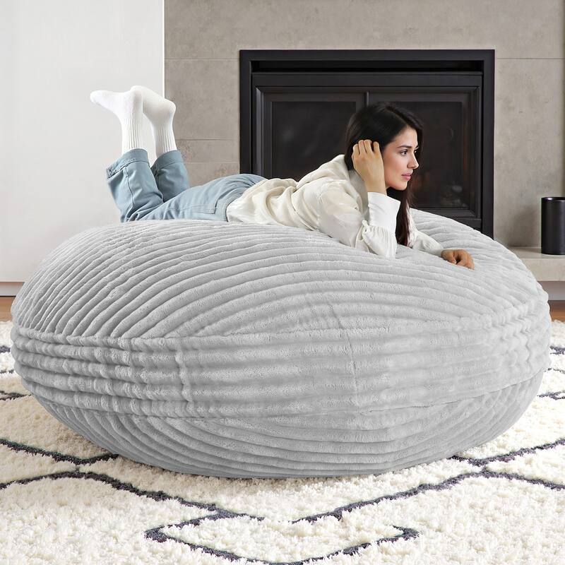 UIXE Modern Plush Faux Fur Bean Bag Chair