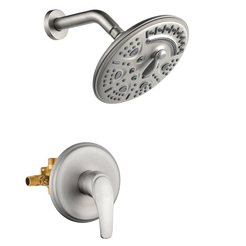 Wall Mounted Shower Faucet With Rough-in Valve Complete Shower System With Multifunctional Massage 8 Inch Shower Head Kit Set
