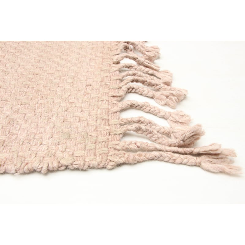 ECARPETGALLERY Braid weave Sienna Pink Wool Rug - 4'10 x 7'10
