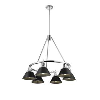 Orwell 6-Light Chandelier in Chrome with Matte Black - Silver