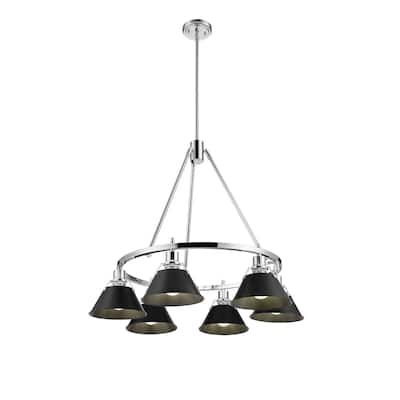 Orwell 6-Light Chandelier in Chrome with Matte Black - Silver