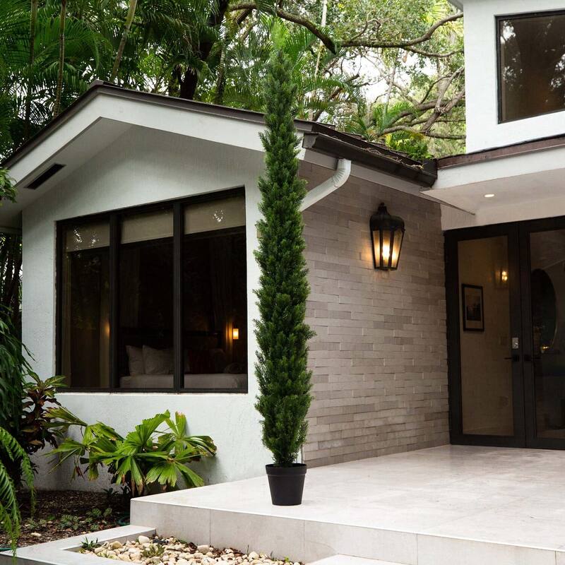 10ft. UV Resistant Artificial Cedar Pine Tree (Indoor/Outdoor) - Durable Seasonal Holiday X-Mas Display