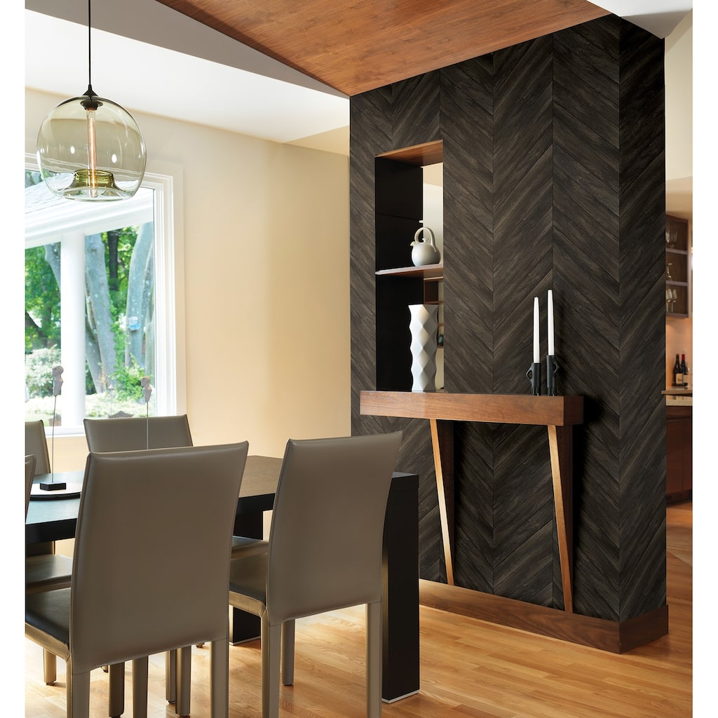 Vernon, Parisian Brown Parquet, 33 FT. L x 20.5In. W Wallpaper Roll