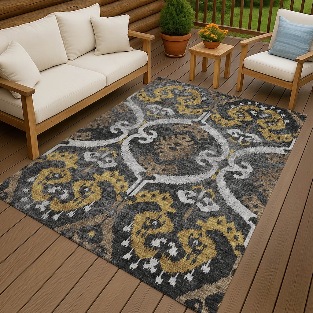 Machine Washable Indoor/ Outdoor Global Empire Chantille Rug