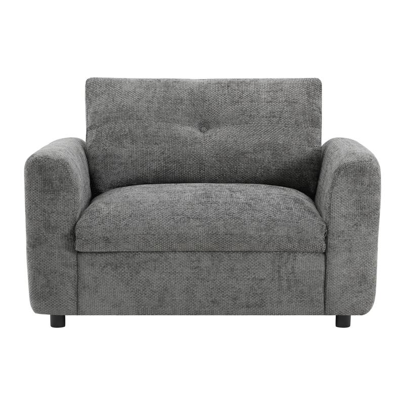 42” Wide Seat Armchair with Dual-Port Charger and Tufted Pull-Line Design by Harper&Bright Designs