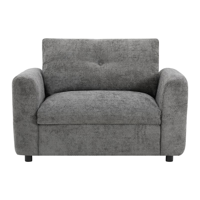 Anmytek Cozy Plush Chenille 42 Inch x 33 Inch Single Armchair Wide Seat with Dual-port Charger Tufted Design
