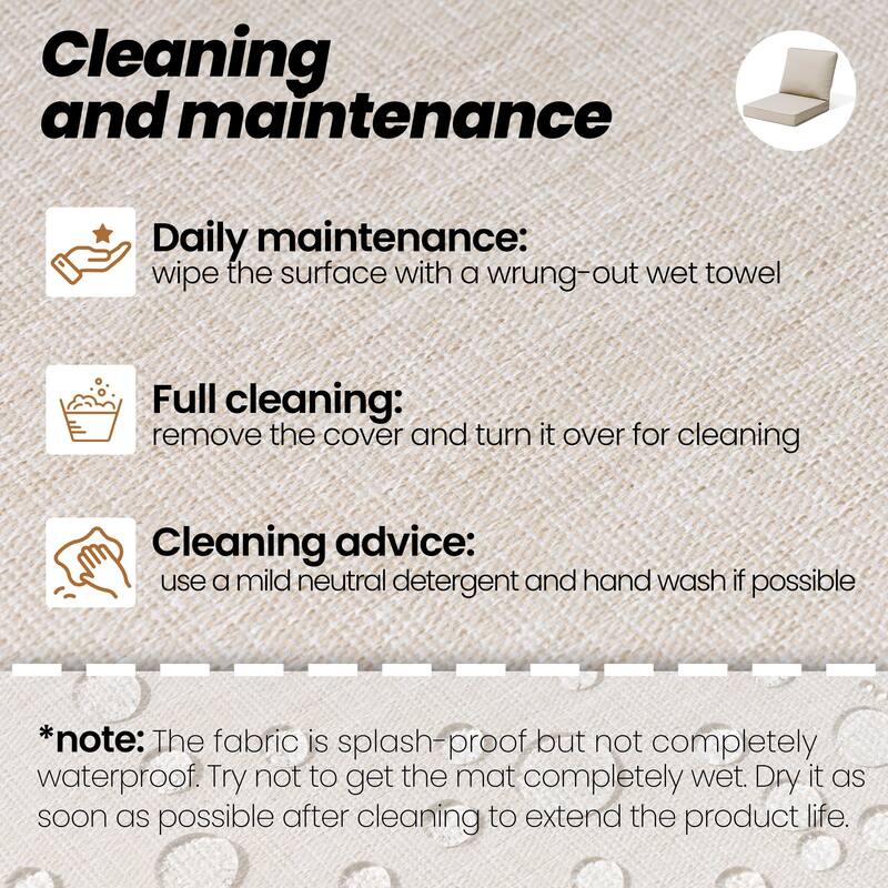 27.6 in W * 24.4 in D Outdoor Patio Deep Seat Cushion Chair Set