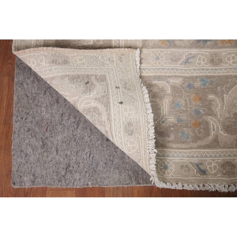 Hand Knotted Oriental 100% Wool Carpet Traditional Floral Navy Blue & Blues Tabriz Area Rug - 13' 0'' X 9' 8''