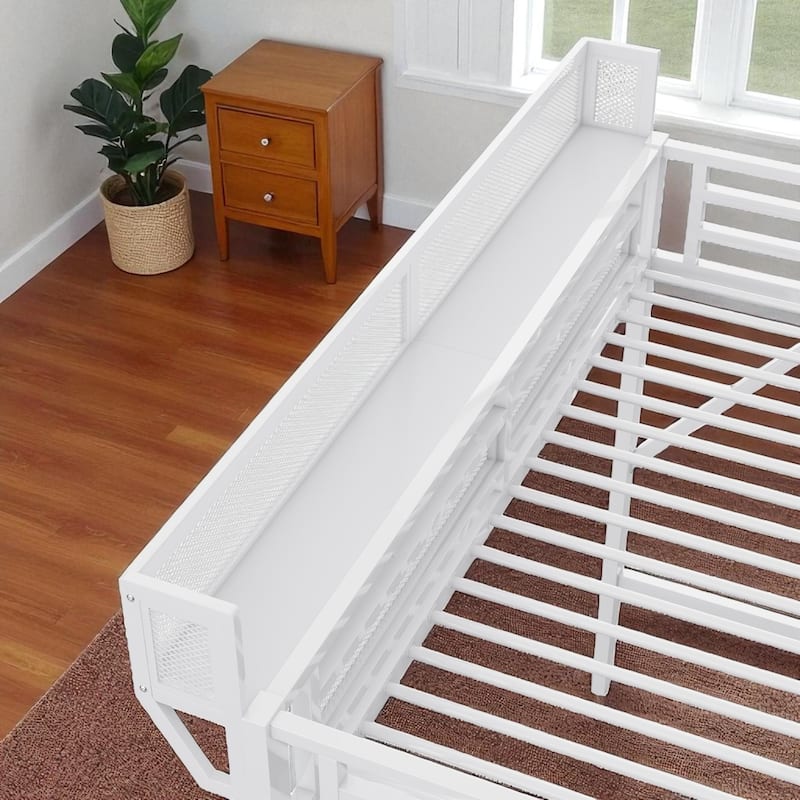 Twin Size Loft Bed with Stairs and Storage Shelves, Metal High Loft Bed with Wardrobe for Kids and Teens