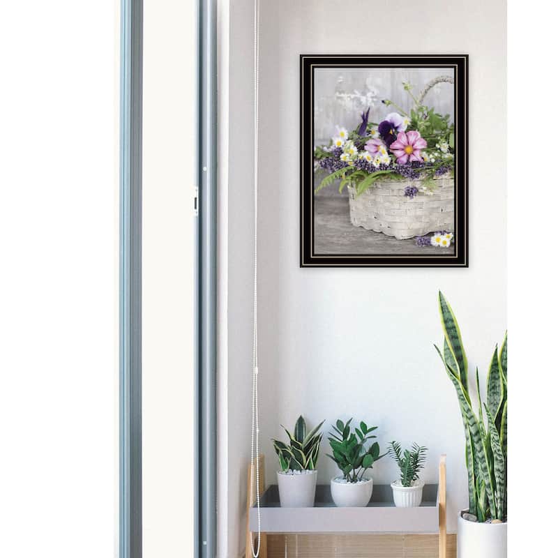TrendyDecor4U Contemporary " Fresh Garden Basket" Framed Print Wall Art