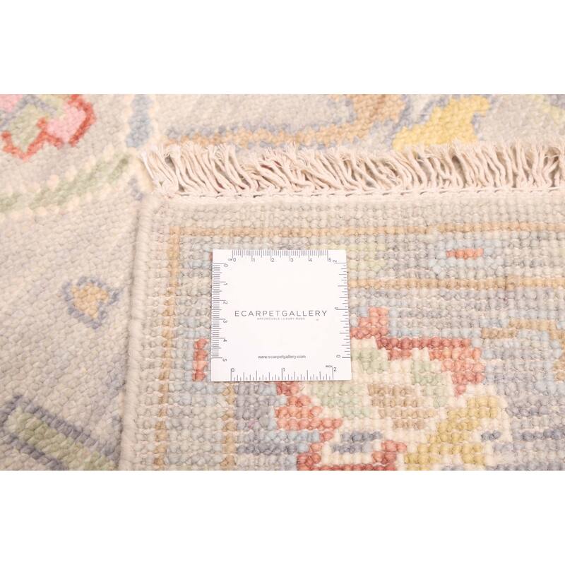 ECARPETGALLERY Hand-knotted Modern Oushak Light Grey Wool Rug - 3'6 x 5'6