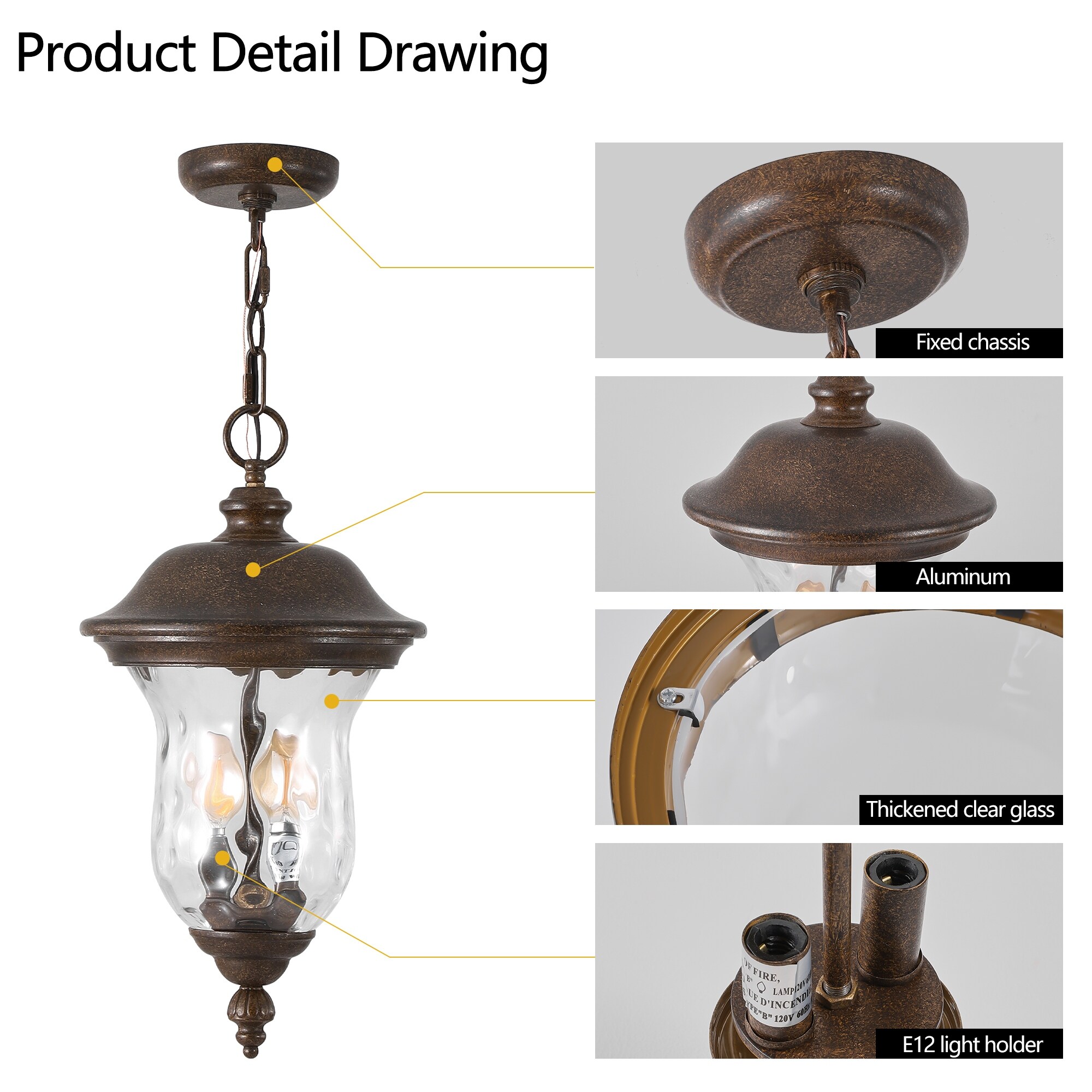 Waterproof pendant lamp holder on sale