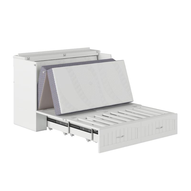 Southampton Murphy Bed Chest with Mattress & Built-In Charger
