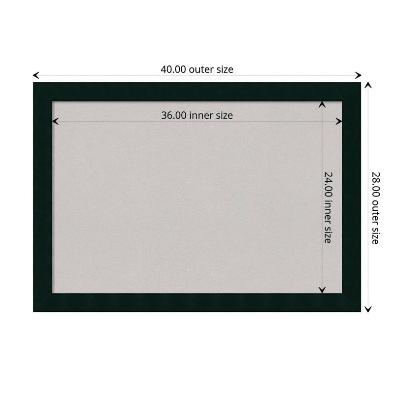 Tribeca Black Wood Framed Grey Corkboard Bulletin Board - Board Size 36x24