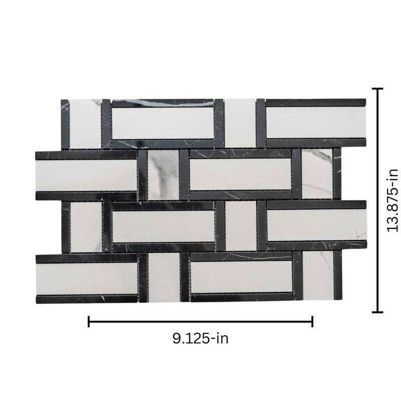 The Tile Life Stately Tre Basketweave 9.5x14 Porcelain Floor & Wall Tile