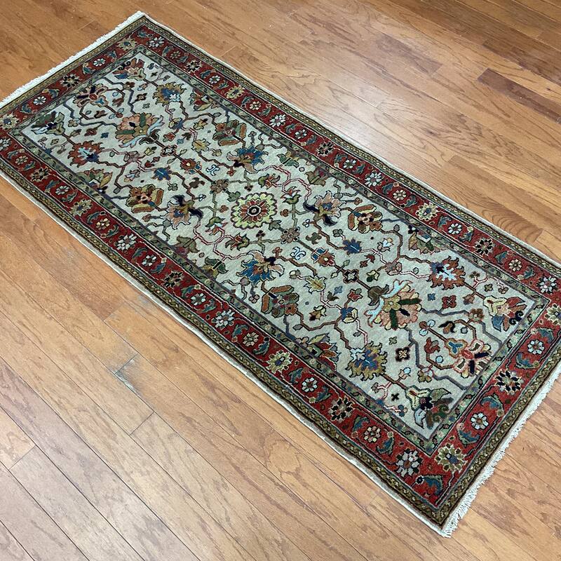 HERAT ORIENTAL Handmade 2'7 x 5'9 Serapi Wool Rug - 2'7" x 5'9"