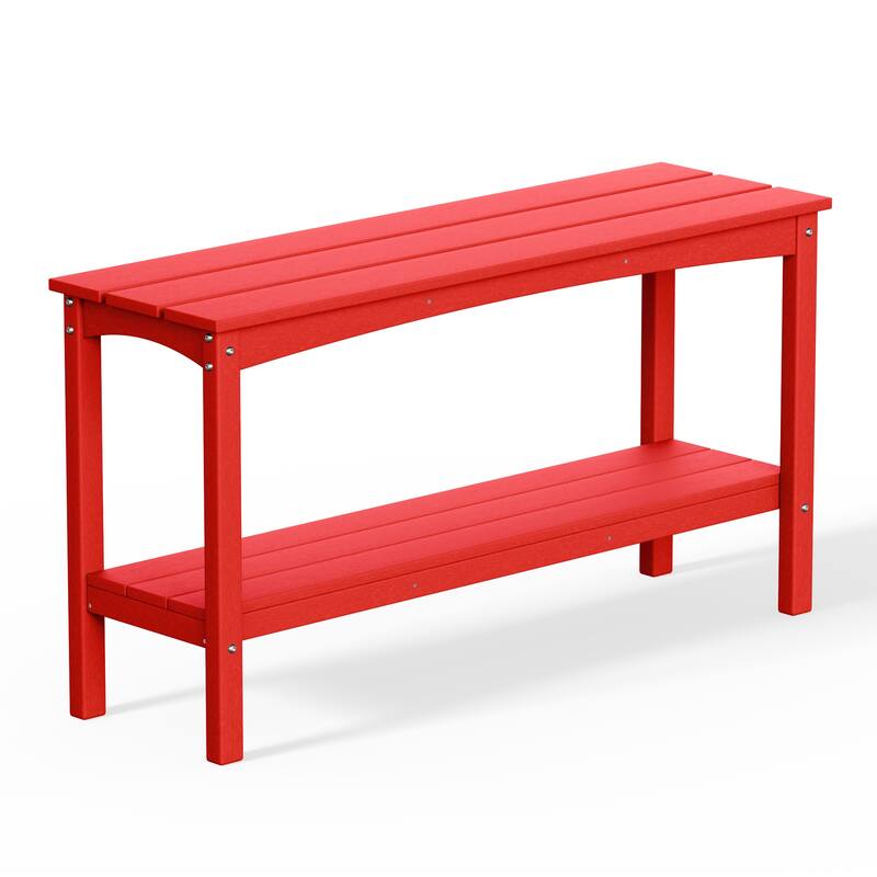 Laguna Hdpe All Weather Outdoor Patio Two Shelf Table