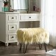 preview thumbnail 56 of 81, Mongolian Fauxfur Ottoman 19"x 13"x17" - Pineapple Slice