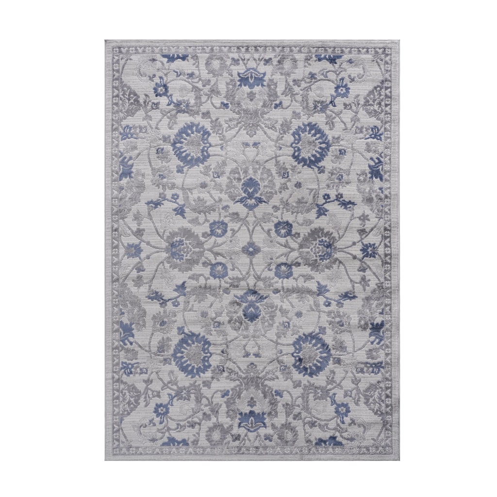 MARFI Collection Blue / Silver / Oriental Non-Shedding Area Rug