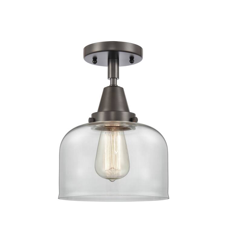 Innovations Lighting Caden Bell - 1 Light 8" Flush Mount - Clear/Oil Rubbed Bronze