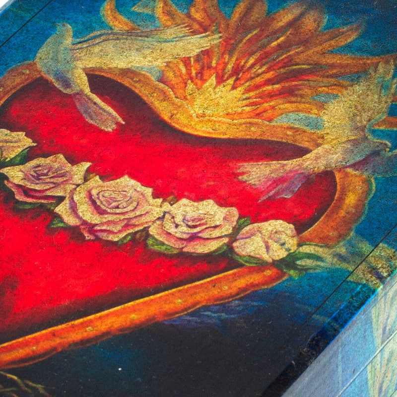 Novica Handmade Sacred San Miguels Heart Decoupage Decorative Box