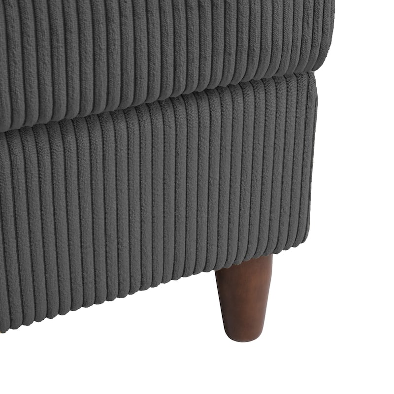 Corduroy Accent Chair with Ottoman Modular Couch Sectional Sofa