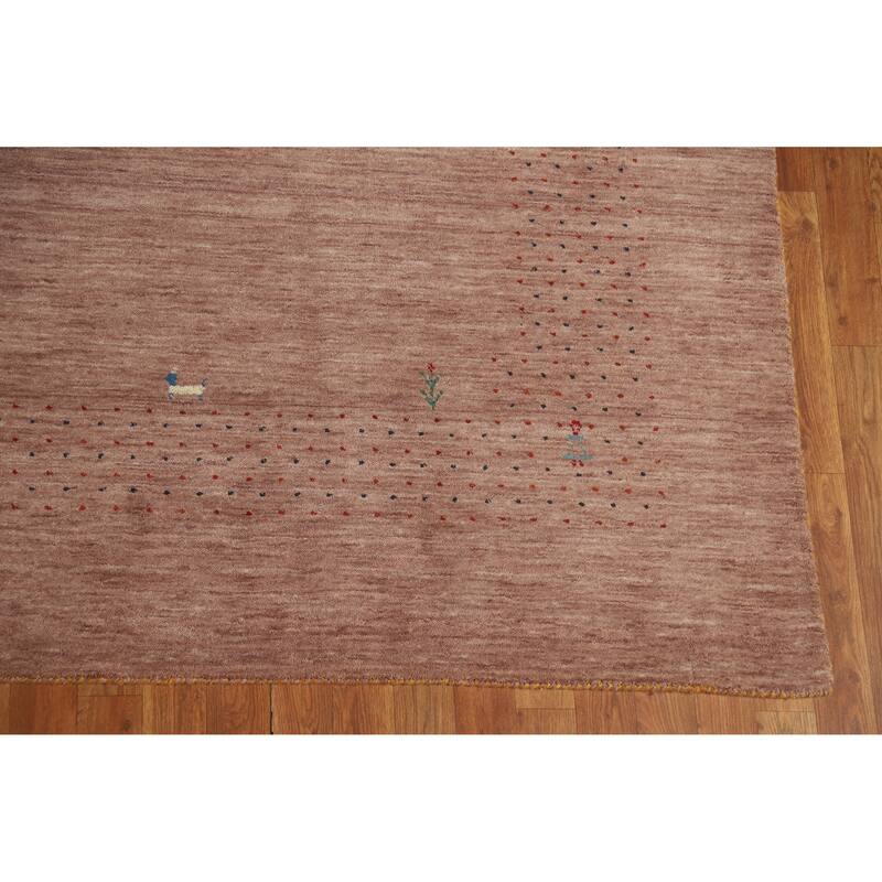 Hand Knotted Oriental 100% Wool Carpet Tribal Tribal Brown Gabbeh Area Rug - 9' 11'' X 8' 0''