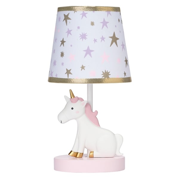 slide 2 of 4, Bedtime Originals Rainbow Unicorn Pink/White Nursery Lamp with Shade & Bulb