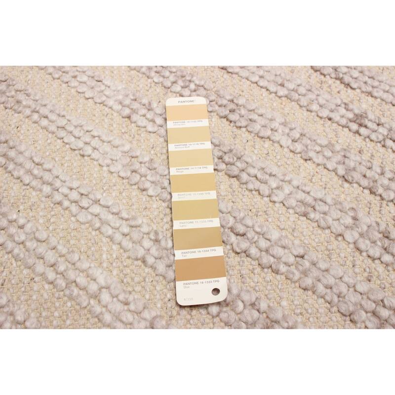 ECARPETGALLERY Braid weave Sienna Beige Wool Rug - 5'1 x 7'5