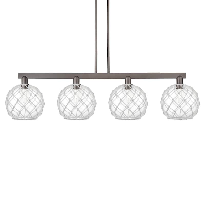 Innovations Lighting 716-4I-13-53 Farmhouse Rope Linear Farmhouse Rope - Oil Rubbed Bronze / Clear Glass with White Rope