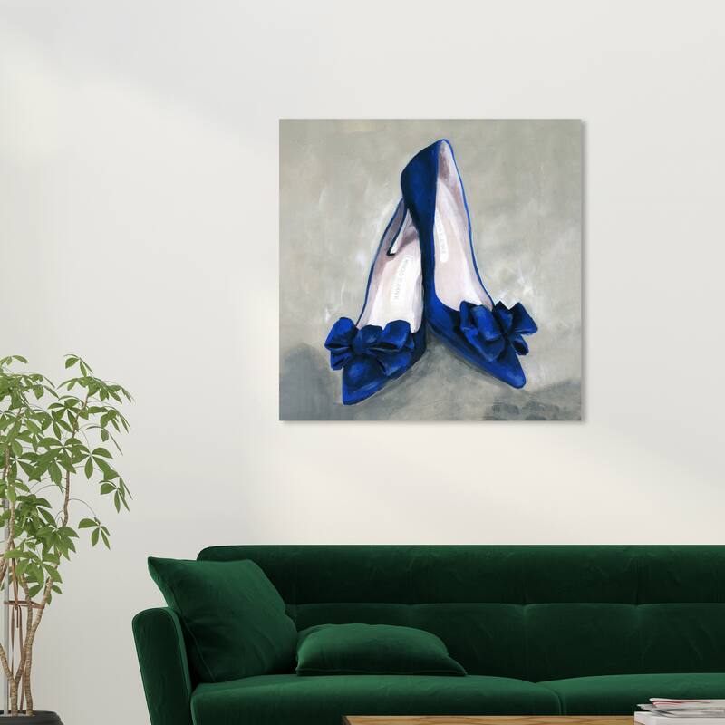Wynwood Studio Prints Fashion and Glam Blue Mondays Clean Blue and Dark Blue Glam Wall Art Canvas Print - 30 x 30