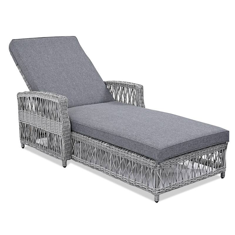 2-Piece Outdoor Reclining Chaise Lounge Set – Adjustable Wicker Poolside Chairs with Removable Cushions‌