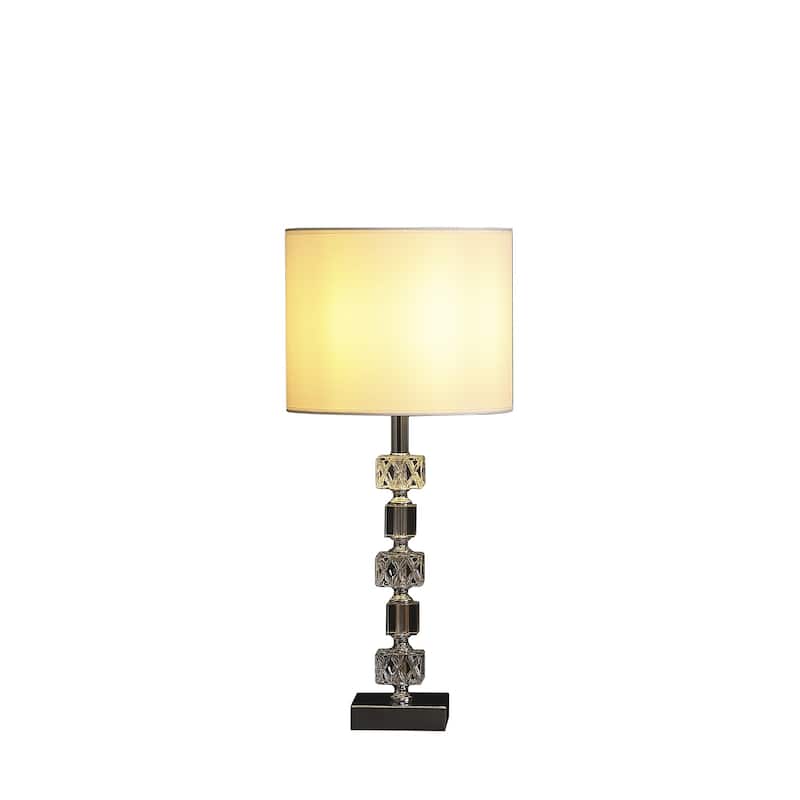 20" Luxurious Crystal And Steel Table Lamp - Small
