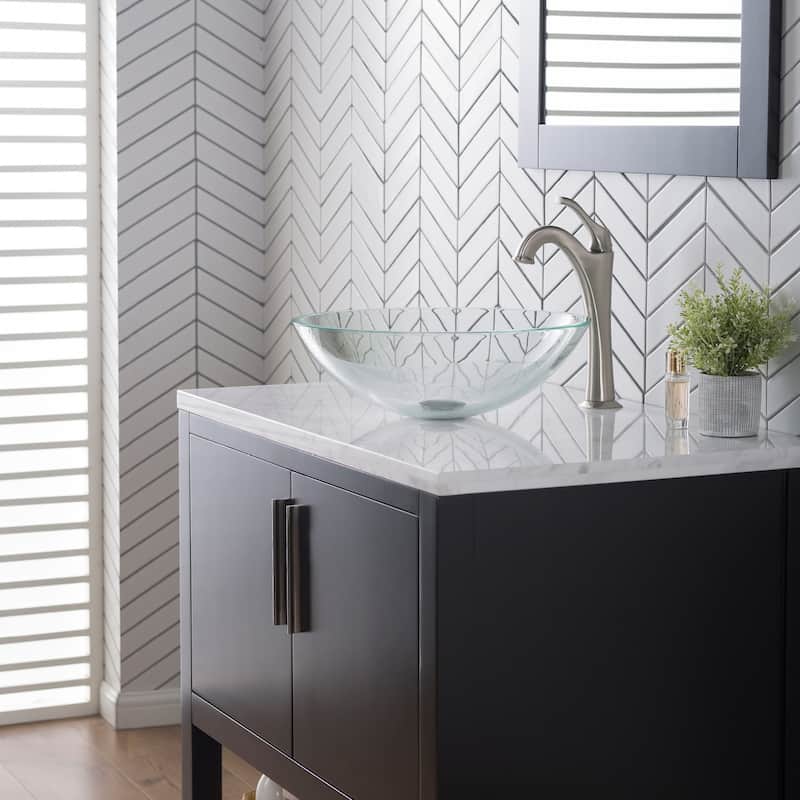 Kraus Arlo & Glass 16-1/2" Glass Vessel Bathroom Sink with 1.2 GPM