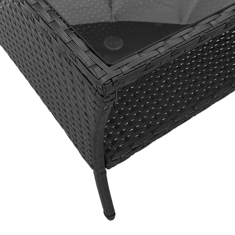vidaXL 6 Piece Patio Sofa Set with Cushions Black/Brown/Gray Poly Rattan